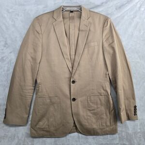 J.Crew Ludlow Blazer 36R Tan Cotton Sport Coat Italy Larusmiani Mens